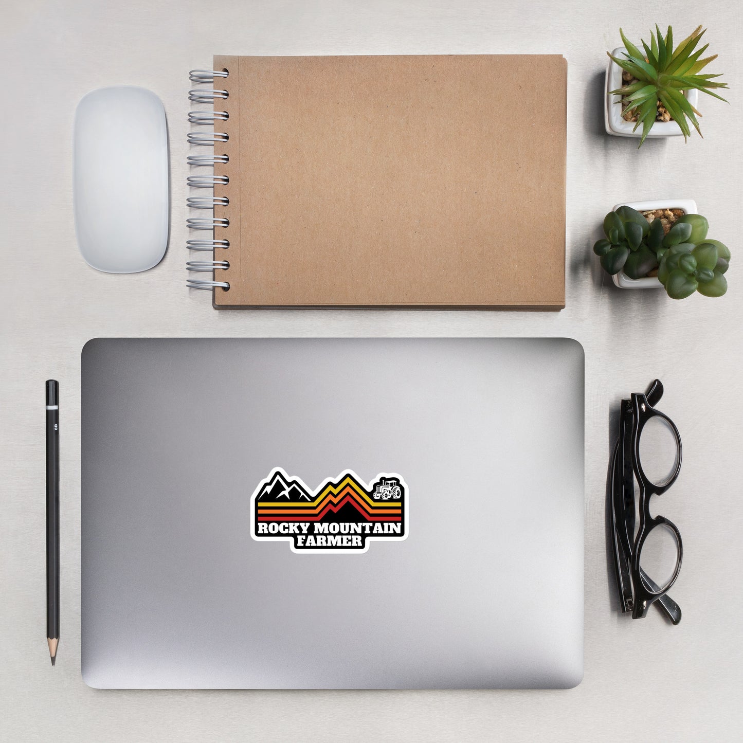 Rocky Mountain Farmer black Sticker