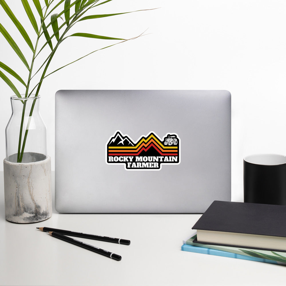 Rocky Mountain Farmer black Sticker