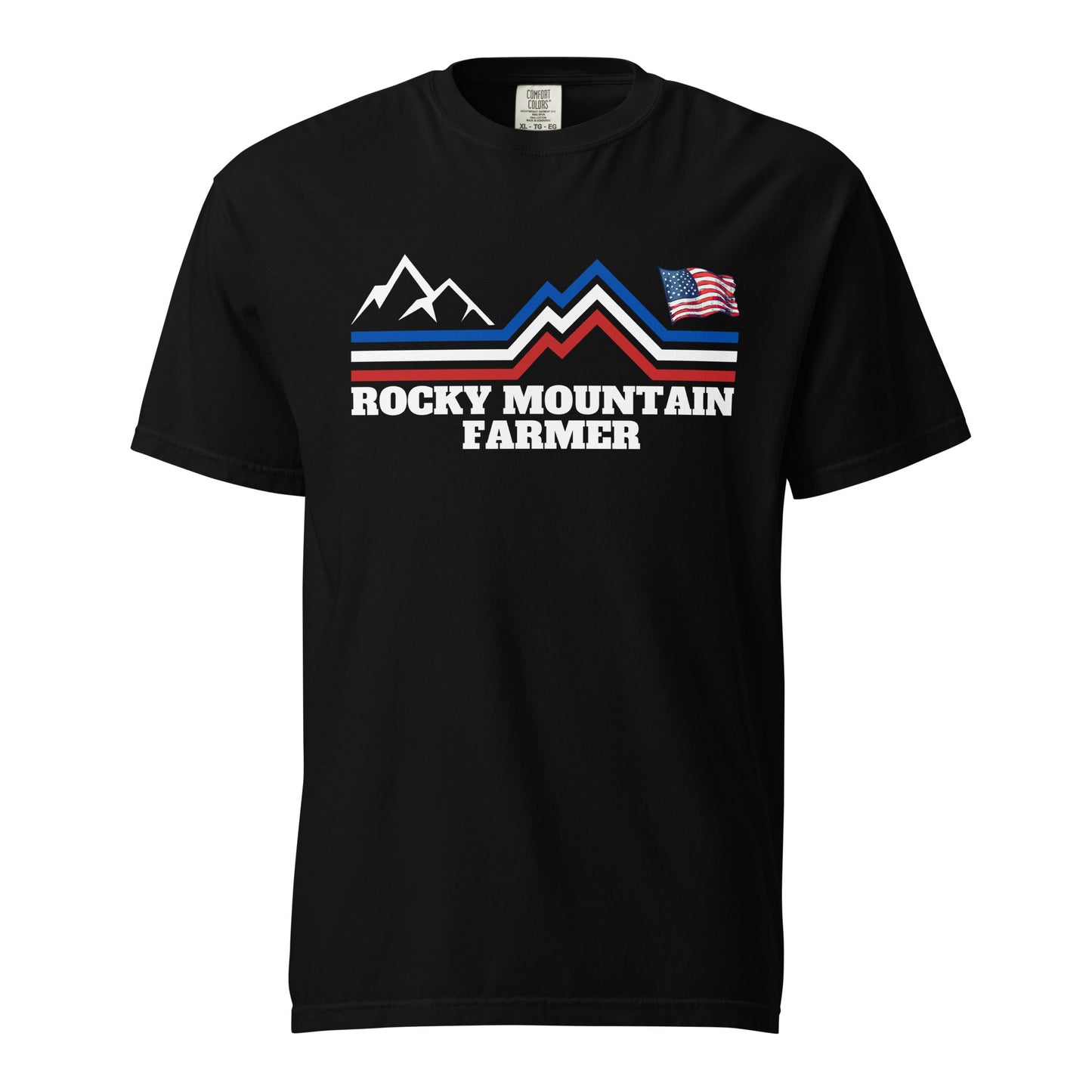 Rocky Mountain Farmer patriotic Unisex garment-dyed heavyweight t-shirt