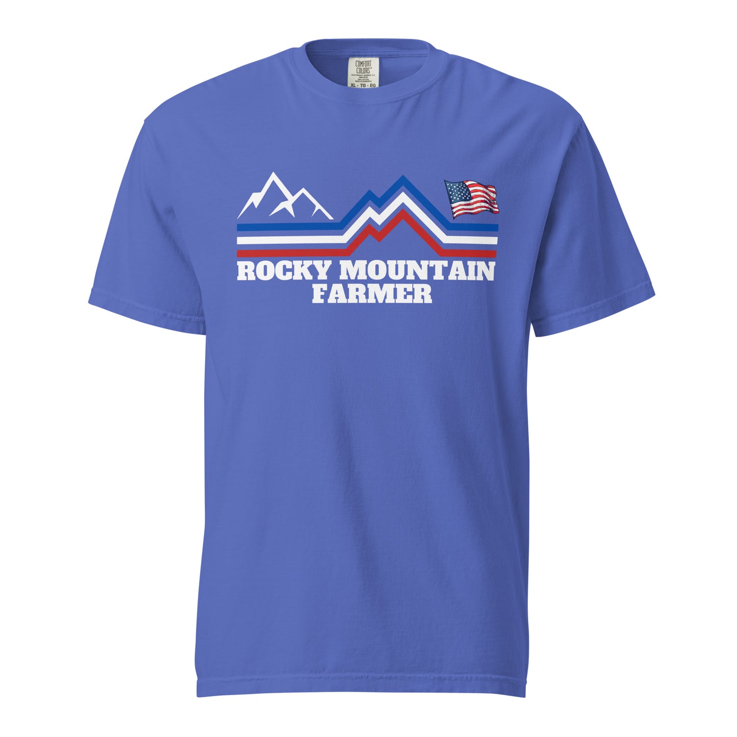 Rocky Mountain Farmer patriotic Unisex garment-dyed heavyweight t-shirt