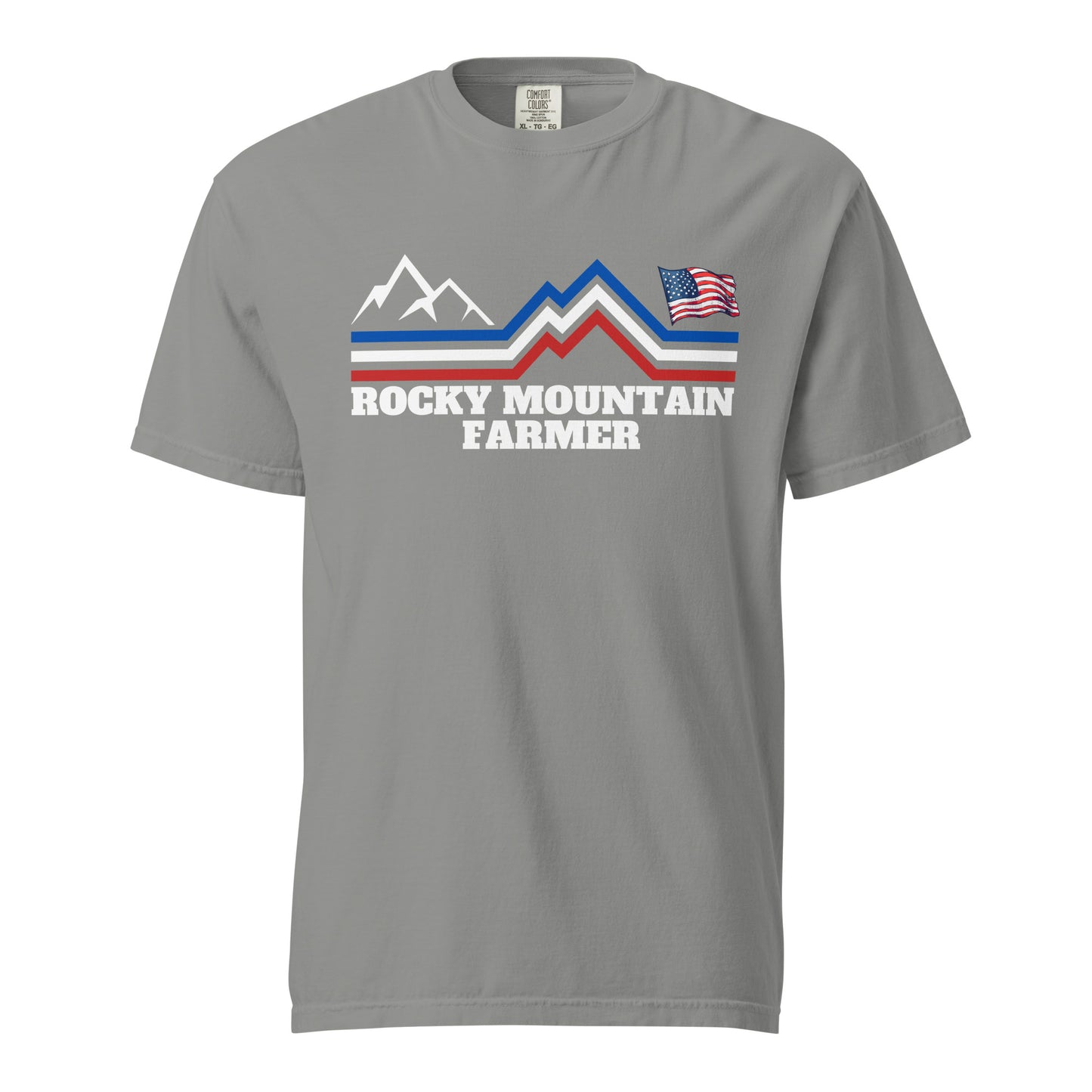 Rocky Mountain Farmer patriotic Unisex garment-dyed heavyweight t-shirt