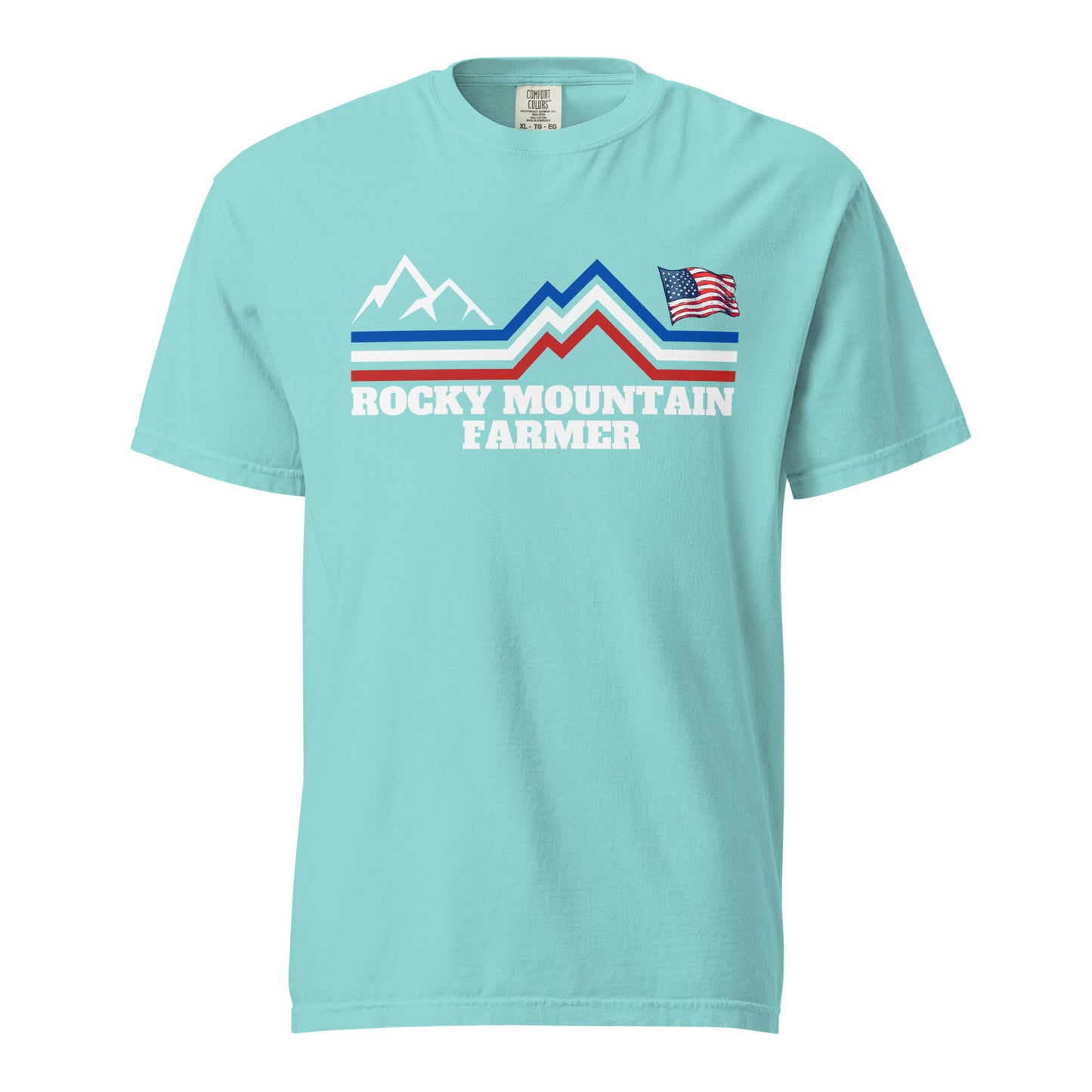 Rocky Mountain Farmer patriotic Unisex garment-dyed heavyweight t-shirt