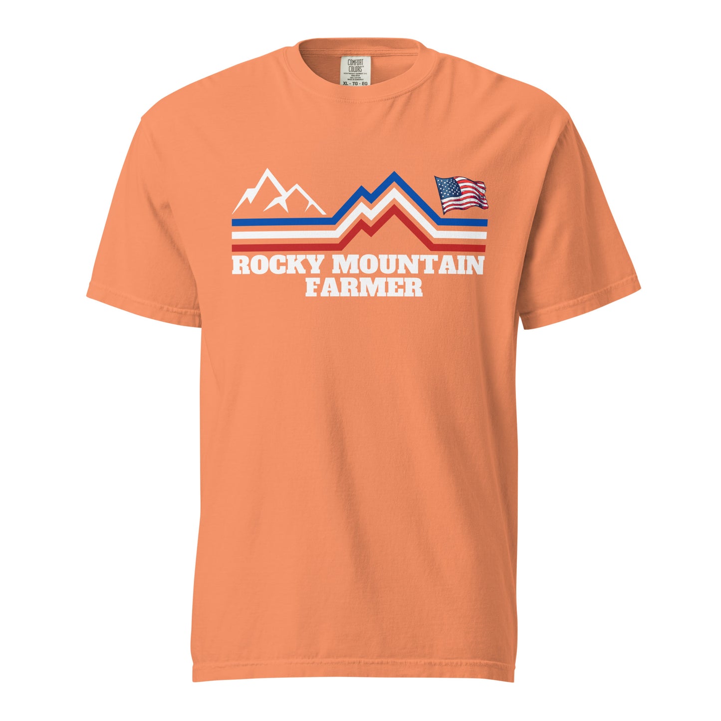 Rocky Mountain Farmer patriotic Unisex garment-dyed heavyweight t-shirt